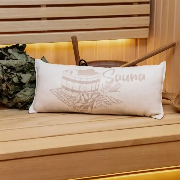 Sauna pillow – beige (19.7" x 8.7") | Sauna Shop