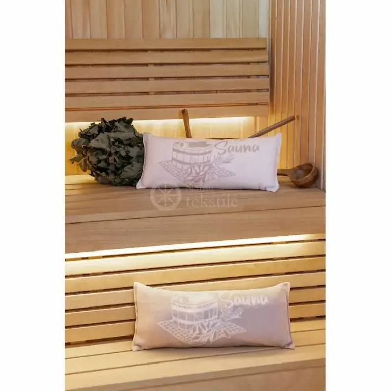 Sauna pillow – beige (19.7" x 8.7") | Sauna Shop