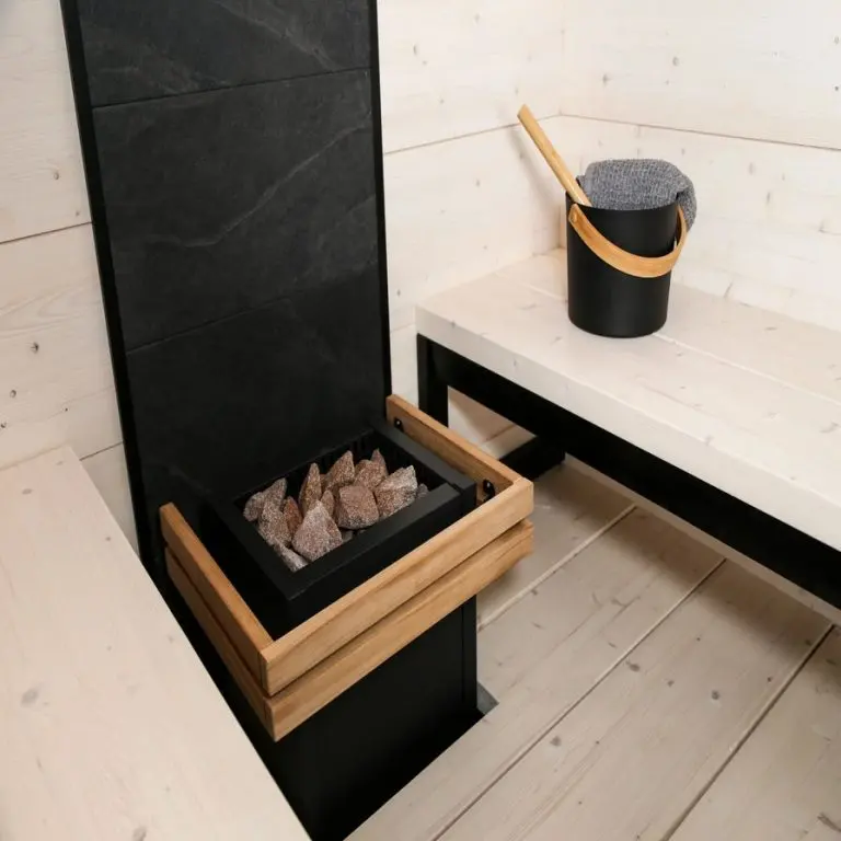 Stone Wall, Black Frame 634 x 18 x 2123 | Harvia