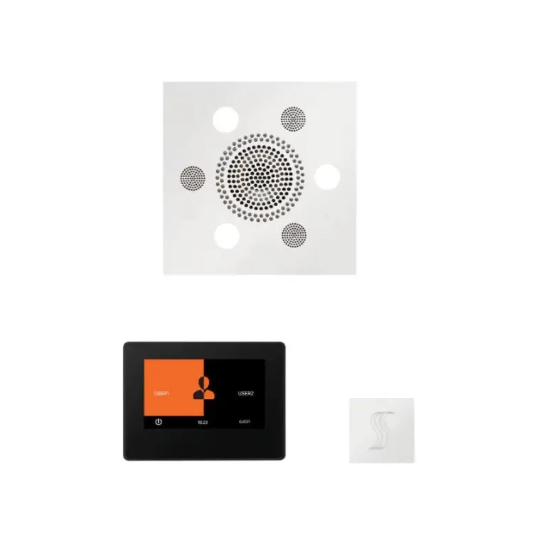 ThermaSol Wellness Steam Package – Serenity Advanced Rainhead (Round) + ThermaTouch2 7 Control (Black Trim) + Steam Head Kit (Round)