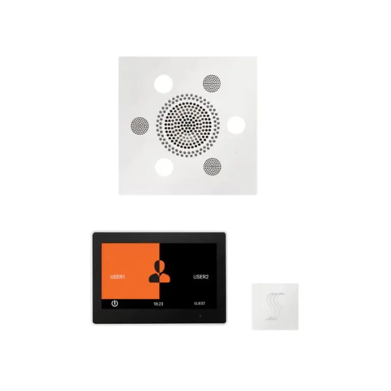 ThermaSol Wellness Steam Package – Serenity Advanced Rainhead (Square) + ThermaTouch2 10 Control + Steam Head Kit (Square)