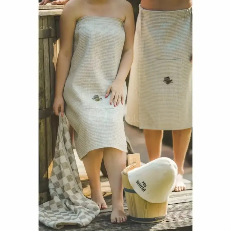 Waffle sauna apron full length | Sauna Shop