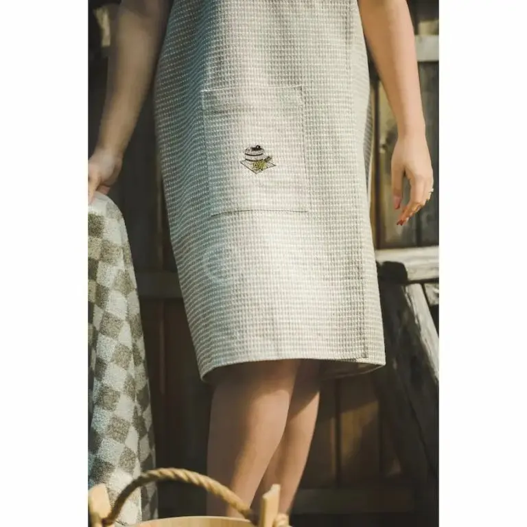 Waffle sauna apron full length | Sauna Shop