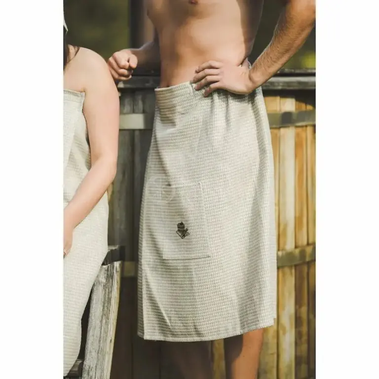 Waffle sauna apron half length | Sauna Shop