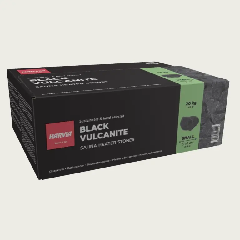 Black Vulcanite Sauna Heater Stones 2-4 In, 44 lbs | Harvia