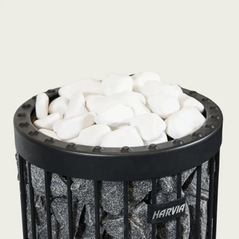 Decorative White Rounded Sauna Heater Stones 2-4 In, 22 lbs | Harvia