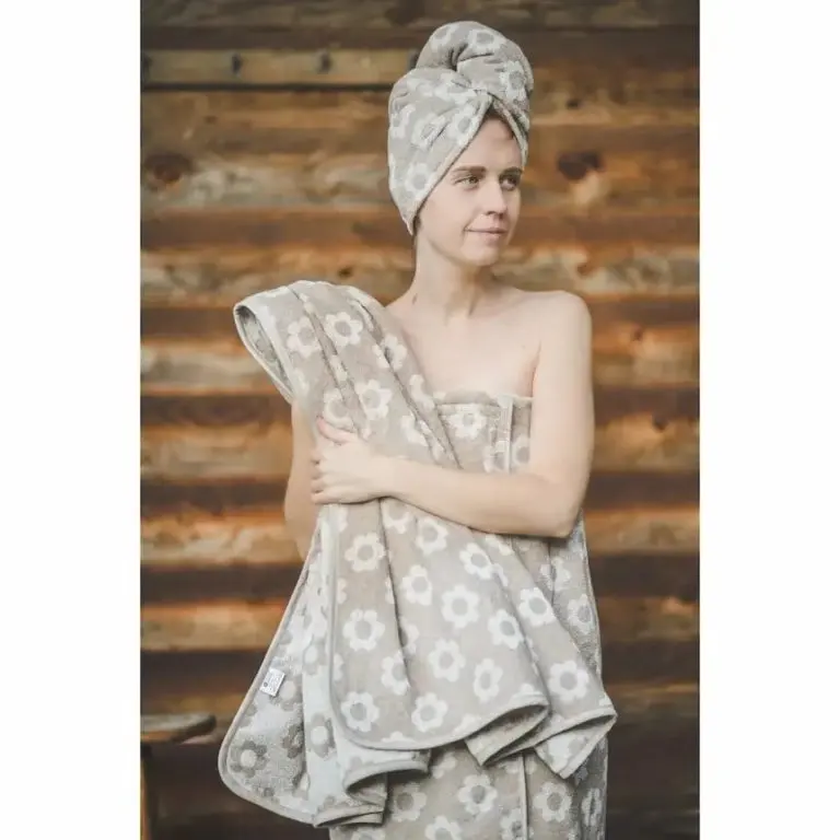Floral sauna apron full length | Sauna Shop