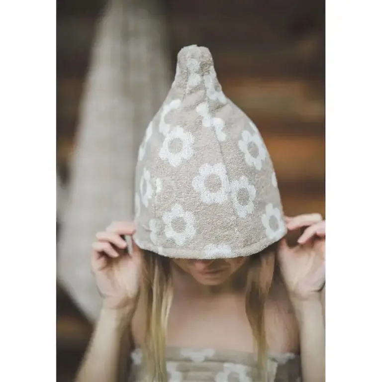 Floral sauna hat | Sauna Shop