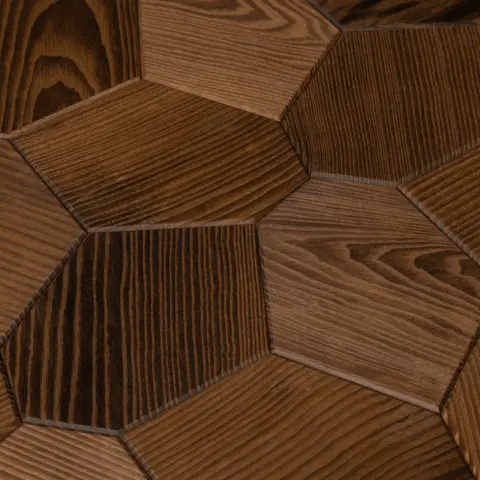 Hexagon Thermo-Ash Brushed Decorative Wall | EmotionWood