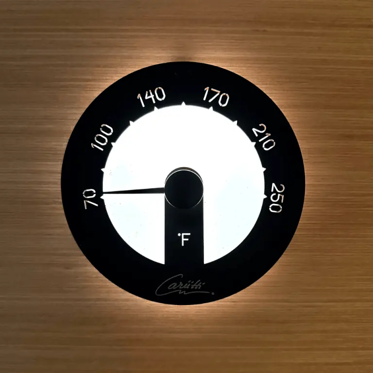 Illuminated Sauna Thermometer 4.7" Diameter | Cariitti