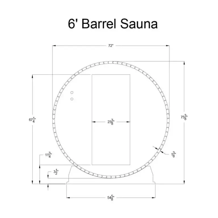 Almost Heaven 6' x 5+1' Audra 2-4 person Barrel Sauna