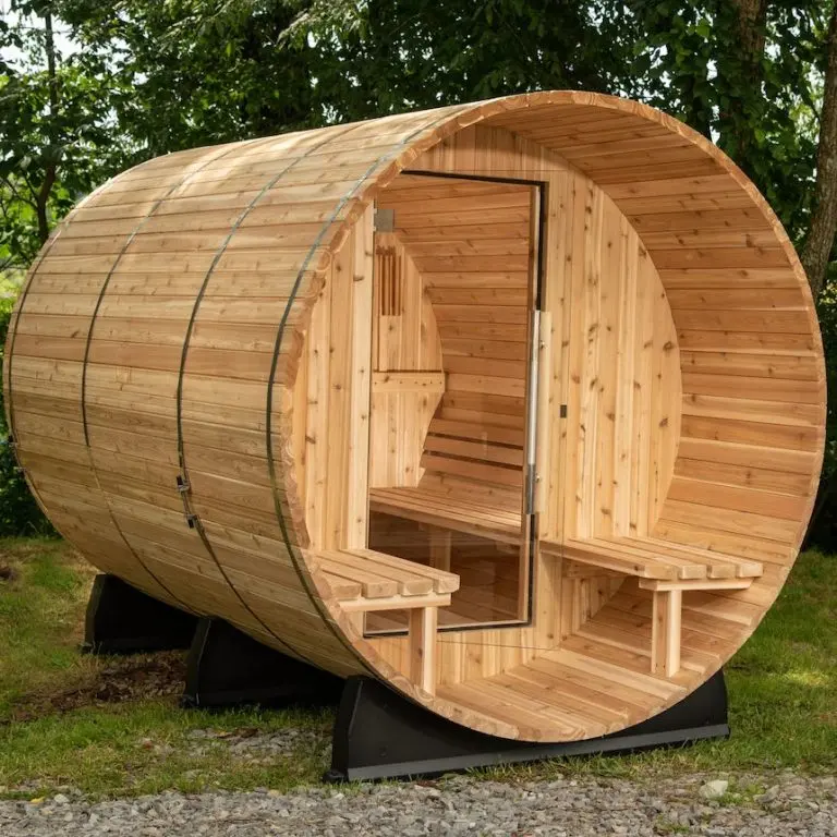 Almost Heaven 6' x 5+2' Fairmont 4-person Barrel Sauna