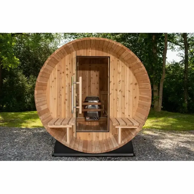 Almost Heaven 6' x 5+2' Fairmont 4-person Barrel Sauna