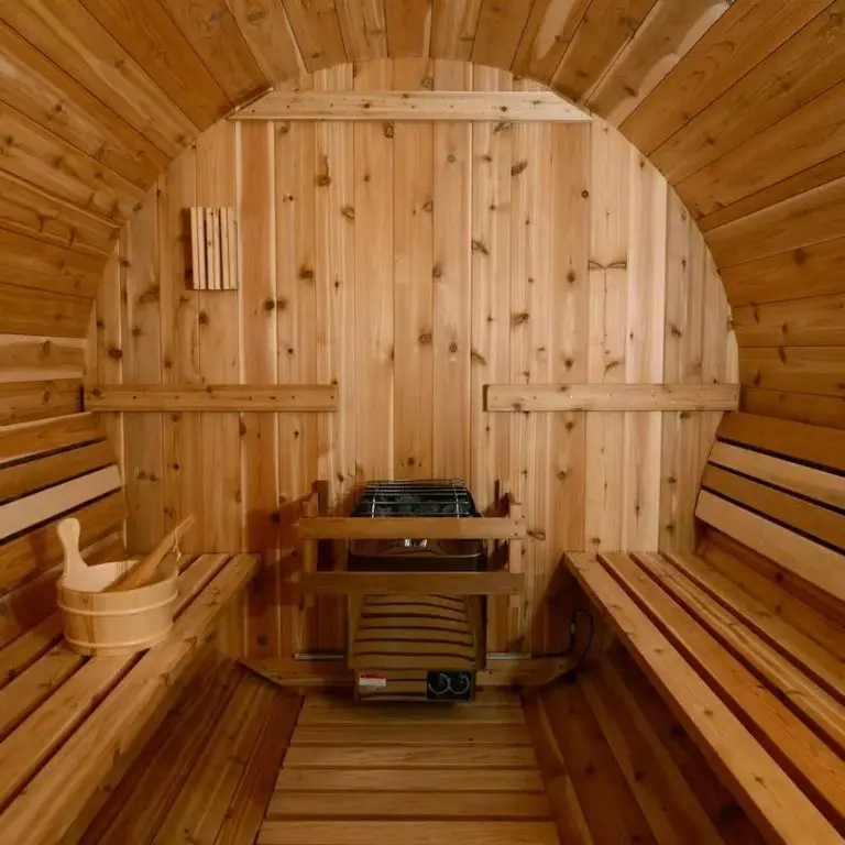 Almost Heaven 6' x 6’+2' Charleston 4-Person Barrel Sauna