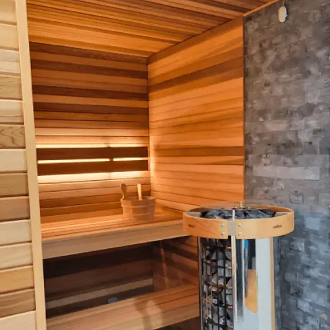 Preinstalled LED backrest lighting for 2 benches up to 7’ each by Cedro Sauna™