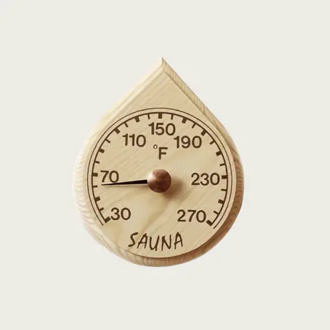 Raindrop Shaped Thermometer 6.5" x 5.5" | Sauna Shop