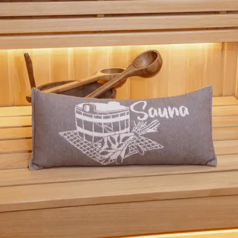 Sauna pillow – light grey (19.7" x 8.7") | Sauna Shop