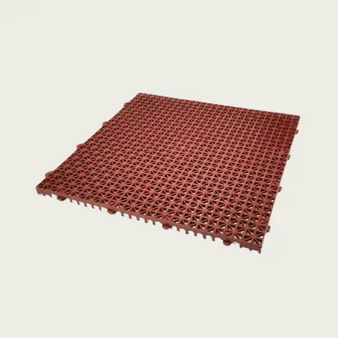 Superdek plastic non-slip floor tiles – BRICK RED | Sauna Shop