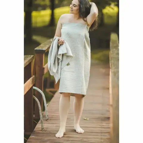 Waffle sauna apron full length | Sauna Shop