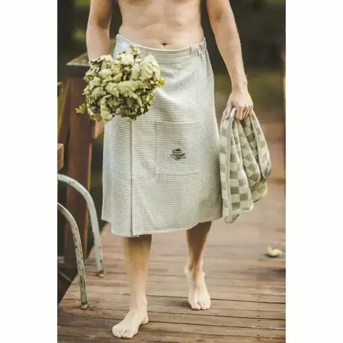 Waffle sauna apron half length | Sauna Shop