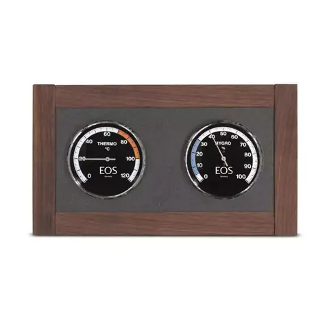 Walnut / Maple EOS Lux Climate Station (°C) – 13.4" × 7.7" | EOS