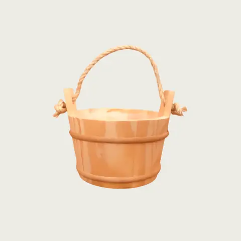 Wood Sauna Bucket with plastic liner (1.84 gal.) | Sauna Shop